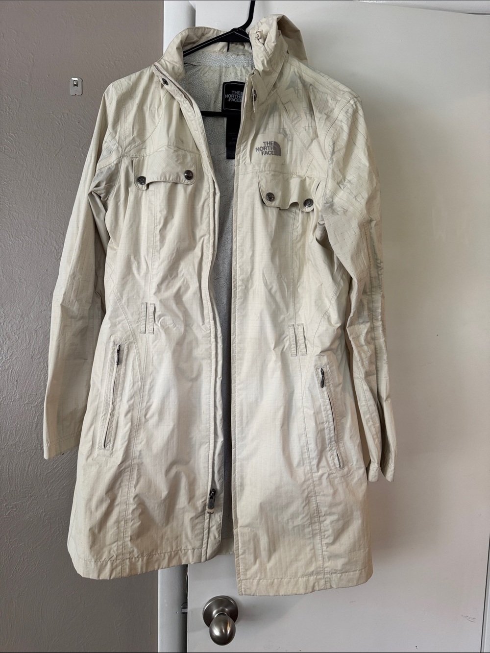 The North Face Women's Cream Trench Coat with Hood